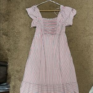 Old Navy Red and White Striped Maxi Dress